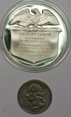 1980 's Medal Proof Zachary Taylor in capsule 1.2oz pure silver Franklin Mint B