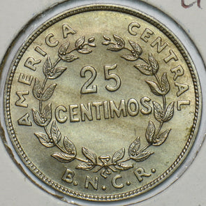 Costa Rica 1948 25 Centimos Gem BU 491308 combine shipping