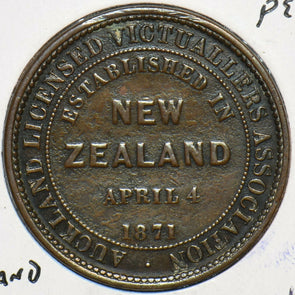 New Zealand 1871 Penny Token. Auckland 491019 combine shipping