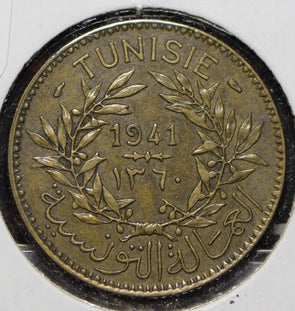 Tunisia 1941 AH 1360 2 Francs  191294 combine shipping