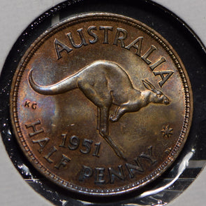 Australia 1951 1/2 Penny kangaroo animal  190602 combine shipping