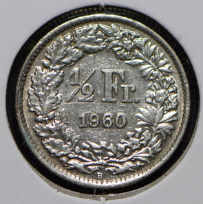 Switzerland 1960 1/2 Franc  191092 combine shipping