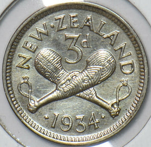 New Zealand 1934 3 Pence 151352 combine shipping