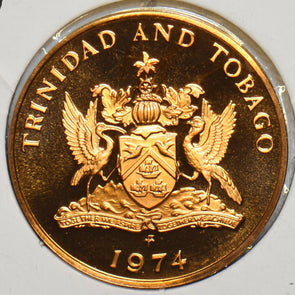 Trinidad & Tobago 1974 5 Cents Bird of paradise animal Proof 904001 combine ship