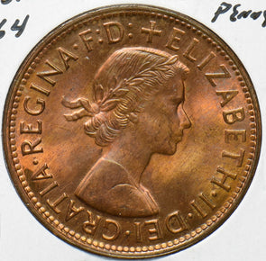 Australia 1964 Queen Elizabeth II Penny Kangaroo animal 292857 combine shipping