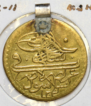Turkey 1203 ~11 AH Zeri Mahbub gold coin pendant T0115 combine shipping