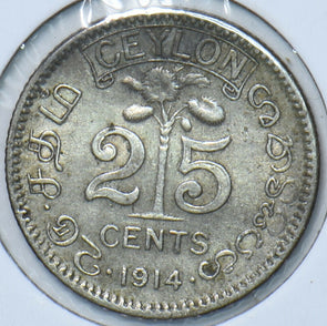 Ceylon 1914 25 Cents 902760 combine shipping