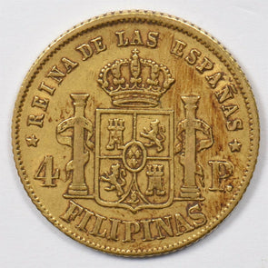Philippines 1862 4 Pesos gold 0.19oz Pure Gold GL0233 combine shipping