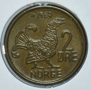 Norway 1960 2 Ore Moor Hen animal 150487 combine shipping