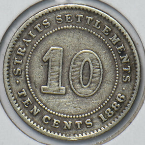 Straits Settlements 1886 10 Cents 296042 combine shipping