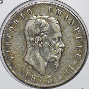 Italy 1873 5 Lire 490841 combine shipping
