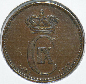 Denmark 1902 2 Ore Porpoise animal 192506 combine shipping