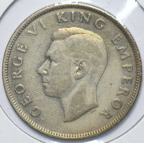 New Zealand 1945 1/2 Crown Ram animal George VI 150561 combine shipping