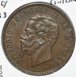 Italy 1863 Vittorio Emanuele II 10 Centesimi 292632 combine shipping