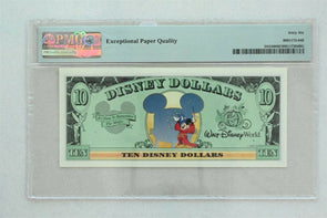 Disney Dollar 1997 $10 PMG Gem UNC 66EPQ DIS49. Simba. 25th Anniv. of Disney Wo