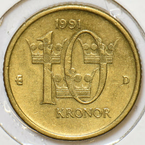 Sweden 1991 10 Kronor 903934 combine shipping