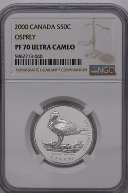 Canada 2000 50 Cents Silver NGC Proof 70 Ultra Cameo Osprey NG1658 combine shipp