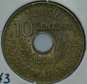 Tunisia 1918 10 Centimes 290555 combine shipping