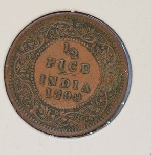 British India 1899 1/2 Pice  I0362 combine shipping