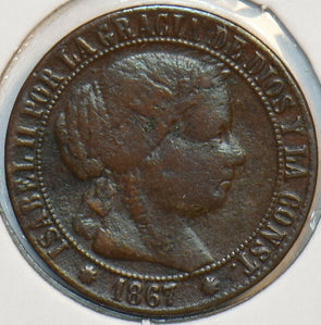 Spain 1867 Centimo 196396 combine shipping