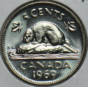 Canada 1969 5 Cents Beaver animal UNC 152333 combine shipping