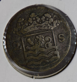 Netherlands 1730 2 Stuiver zeeland N0147 combine shipping