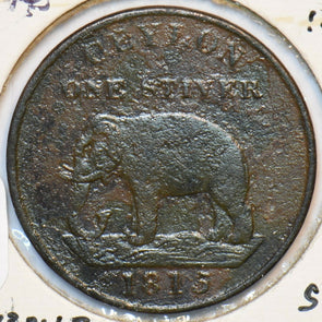 Ceylon 1815 Stiver Elephant animal Sri Lanka 1796 - 1948 490994 combine shipping
