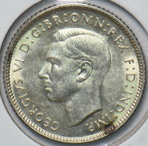 Australia 1943 D 6 Pence Kangaroo animal Emu 192760 combine shipping