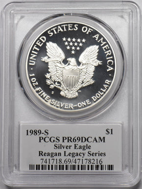 1989-S Silver Eagle Reagan legacy series PCGS PR69DCAM PC1657