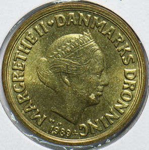 Denmark 1989 10 Kroner Lion animal Margrethe II 902174 combine shipping
