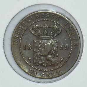 Netherlands East Indies 1859 1/2 Cent Lion animal 291374 combine shipping