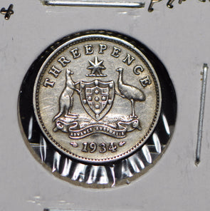 Australia 1934 3 Pence Kangaroo animal Moorhen  191271 combine shipping