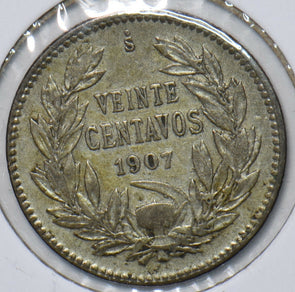 Chile 1907 S 20 Centavos Condor animal 295170 combine shipping