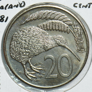 New Zealand 1981 20 Cents Kiwi bird animal 198111 combine shipping