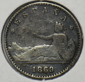 Spain 1869 50 Centimos Lion animal 294536 combine shipping