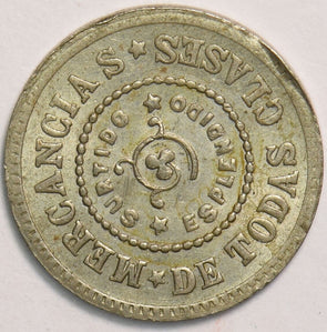 Puerto Rico 1895 50 Centavos UNC Manual Cortada Trade Token, AU P0316 combine sh