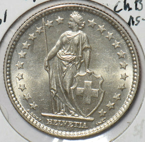 Switzerland 1961 2 Francs Ch BU 295485 combine shipping