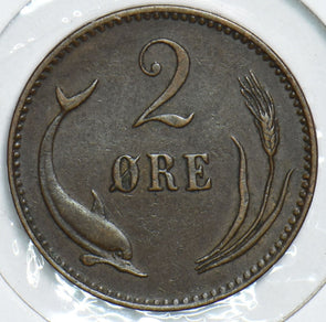Denmark 1897 2 Ore Porpoise animal 198372 combine shipping
