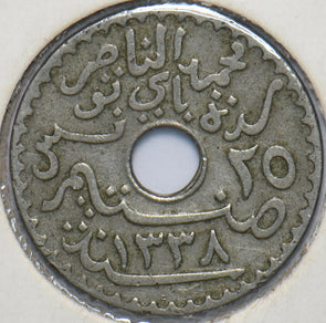Tunisia 1920 AH 1338 25 Centimes 150730 combine shipping