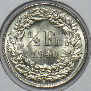 Switzerland 1940 1/2 Franc 295551 combine shipping