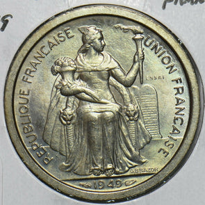 French New Caledonia 1949 2 Francs Bird animal 297733 combine shipping