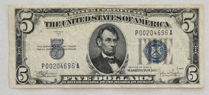 US 1934 Silver Certificates Small C 5 Dollars VF RC0648 combine shipping