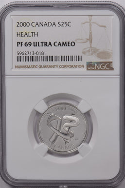 Canada 2000 25 Cents Silver NGC Proof 69 Ultra Cameo Health NG1625 combine shipp