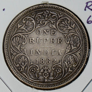 British India 1862 B Rupee silver I0220 combine shipping