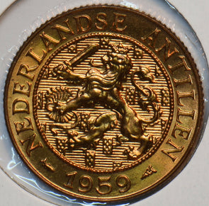 Netherlands Antilles 1959 2 1/2 Cents Lion animal 294845 combine shipping