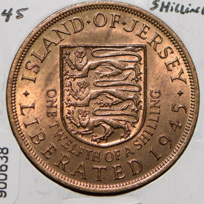 Jersey 1945 1/12 Shilling Leopards animal  900638 combine shipping