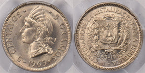 Dominican Republic 1963 5 Centavos PCGS MS 66 100th Anni. Of Restoration PC1428