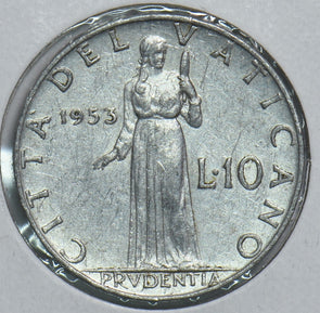 Vatican 1953 10 Lire 198654 combine shipping