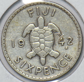 Fiji 1942 6 Pence Turtle animal 194603 combine shipping
