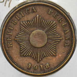 Peru 1918 hc 2 Centavos 240390 combine shipping